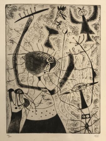 Гравюра Сухой Иглой Miró - Trois Sœurs