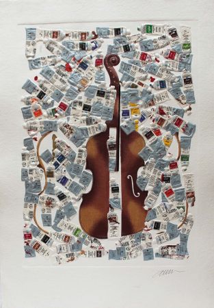 Гравюра Arman - Tubes et violin