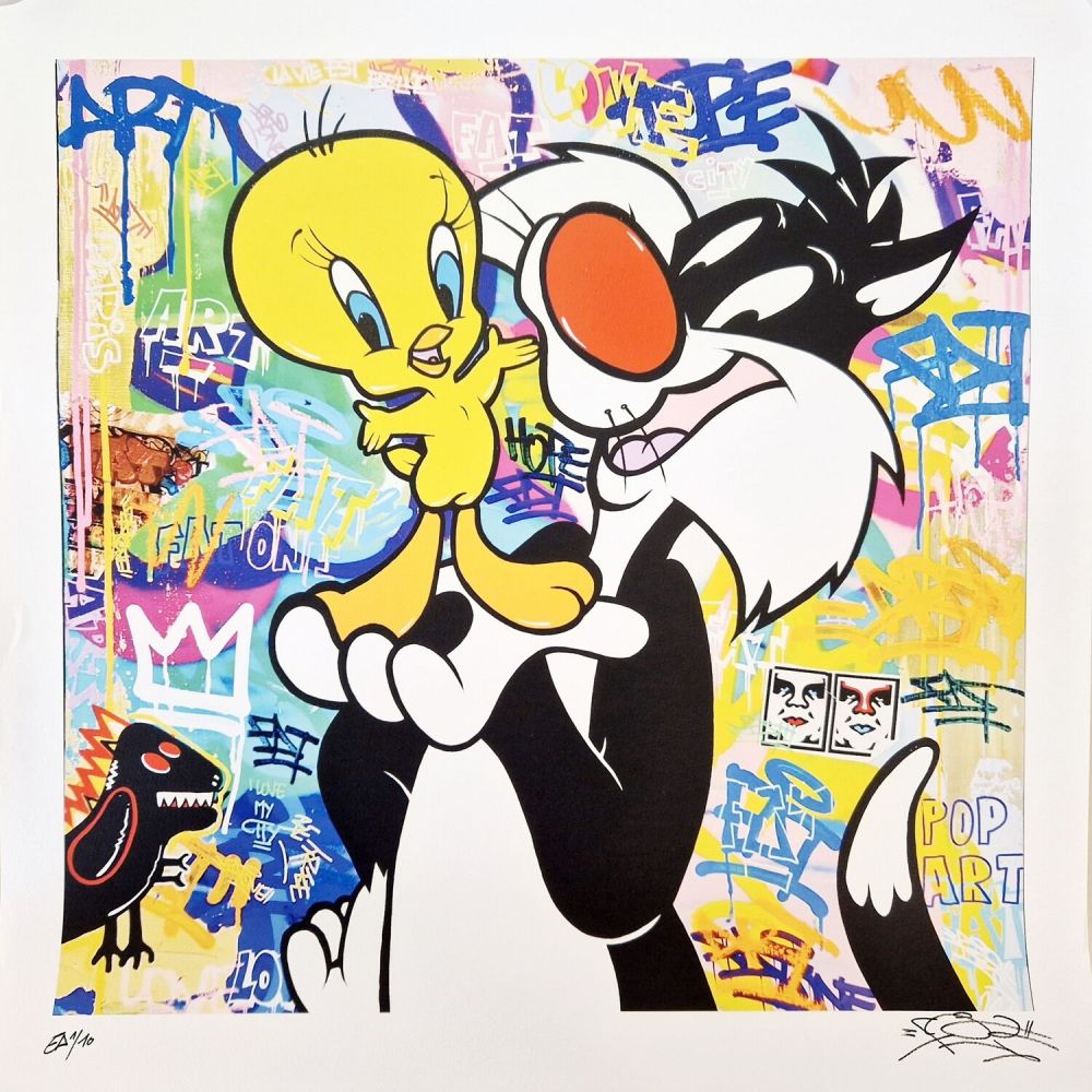 Литография Fat - Tweety & Sylvester