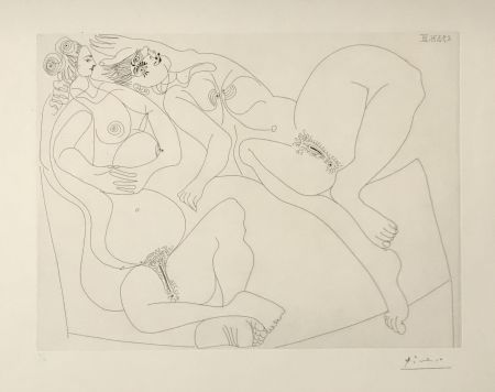 Гравюра Picasso - Two Nudes (Eau-forte B.1955)