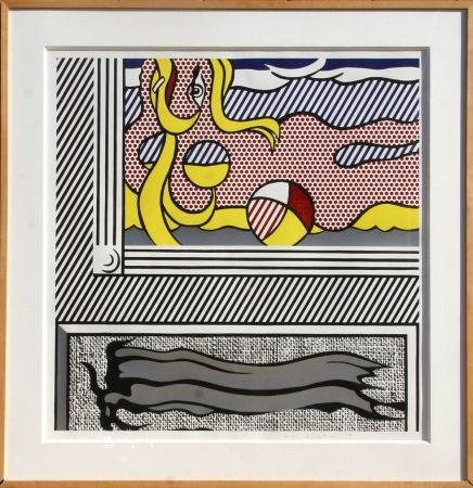 Гравюра На Дереве Lichtenstein - Two Paintings: Beach Ball 