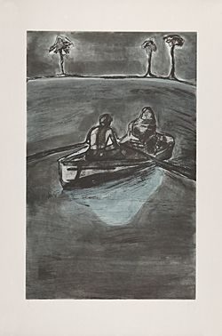 Офорт Doig - Two People at Night (indigo)