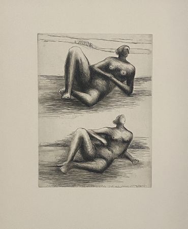 Офорт И Аквитанта Moore - Two Reclining Figures