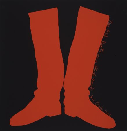 Сериграфия Dine - Two Red Boots on a Black Ground, 1968