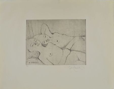 Офорт Casorati - TWO SLEEPING GIRLS