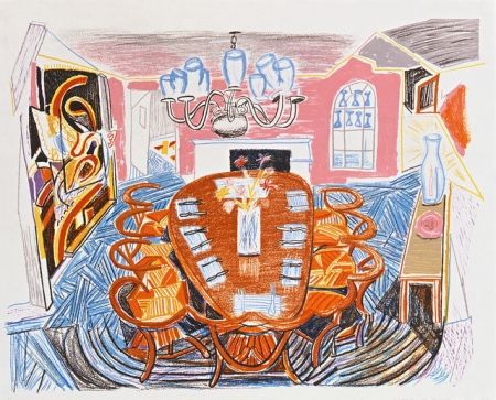 Литография Hockney - Tyler Dining Room