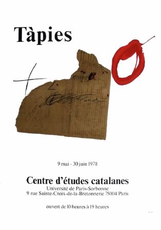 Афиша Tàpies - TÀPIES 78. Affiche pour une exposition à La Sorbonne, Paris.