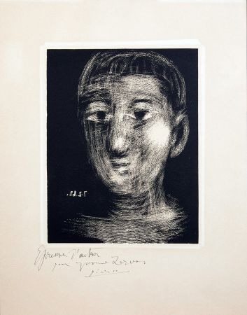 Линогравюра Picasso - TÊTE DE GARCON (III). Linogravure, signée et dédicacée (1962)