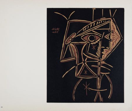 Линогравюра Picasso (After) - Tête de femme, 1962