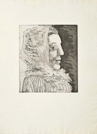 Гравюра Picasso - Tête de femme avec fichu