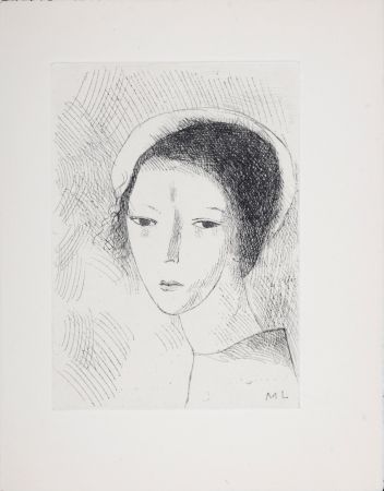 Гравюра Laurencin - Tête de jeune fille, 1947