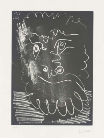 Акватинта Picasso -  Tête d'homme barbu (1966) 
