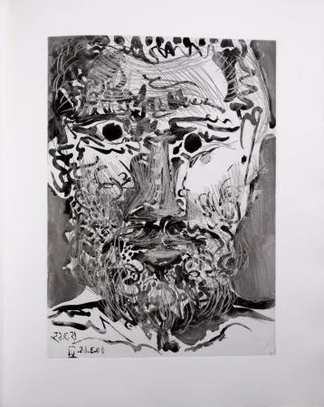 Акватинта Picasso - Tête d'homme barbu, 1966 - A fantastic original etching (Aquatint) by the Master!