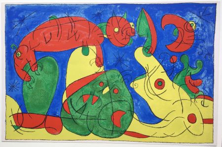 Литография Miró - UBU ROI : LA NUIT L'HEURE (1966).
