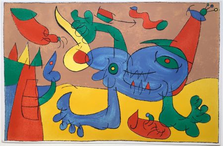 Литография Miró - UBU ROI : LE MASSACRE DU ROI DE POLOGNE (1966).