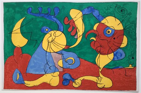 Литография Miró - UBU ROI : LES NOBLES A LA NAPPE (1966).