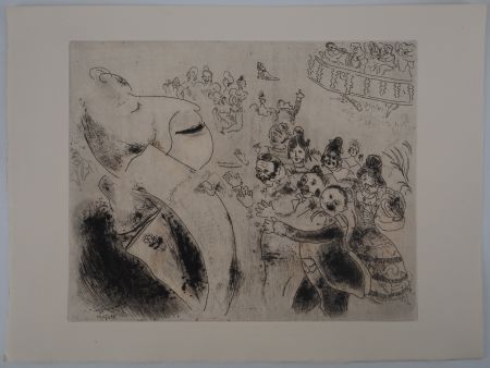 Гравюра Chagall - Un jour de bal (Apparition de Tchitchikov au bal)