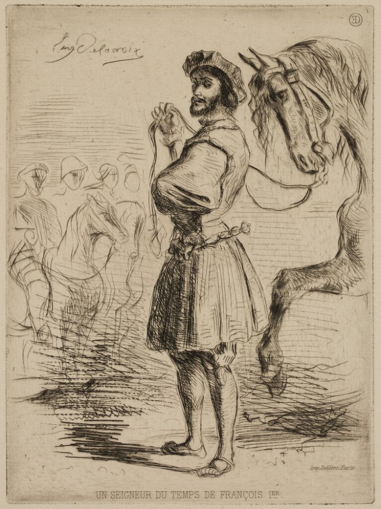 Офорт Delacroix - Un Seigneur du temps de François Ier