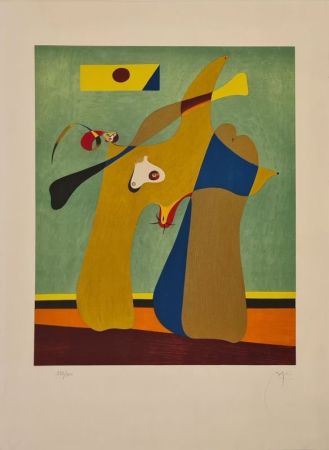 Литография Miró - Une femme 