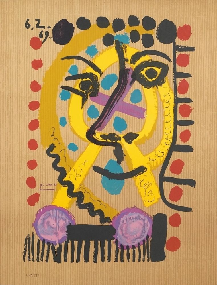 Литография Picasso - Untitled (6.2.69)