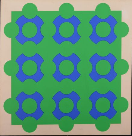 Сериграфия Vasarely - Untitled (Blue and Green), 1967