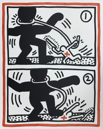 Литография Haring - Untitled (Free South Africa #3)