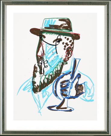 Сериграфия Lüpertz - Untitled, Mann mit blauer Trompeter