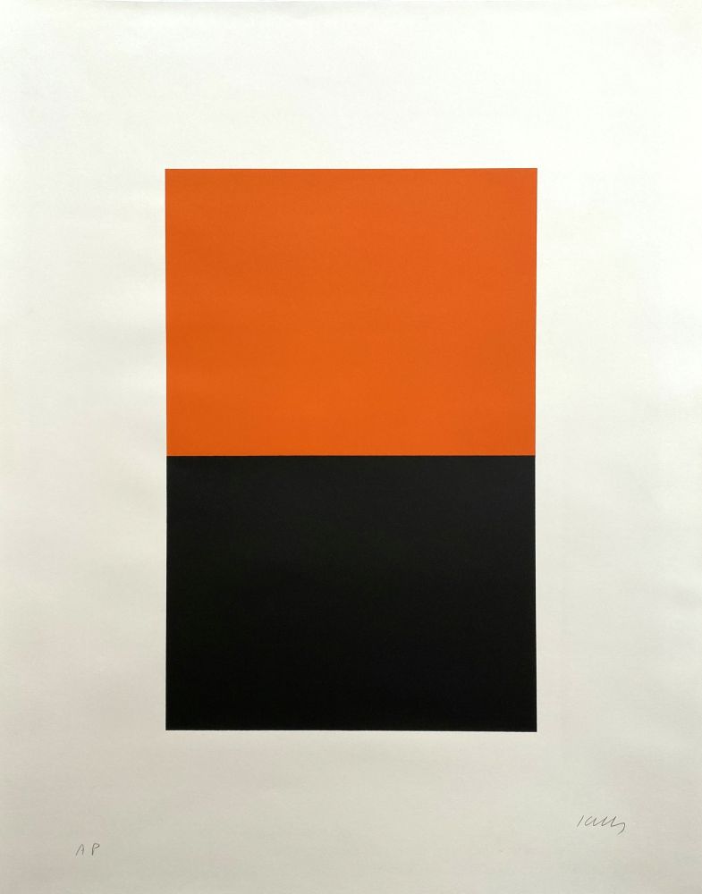Литография Kelly - Untitled (Orange/Black)