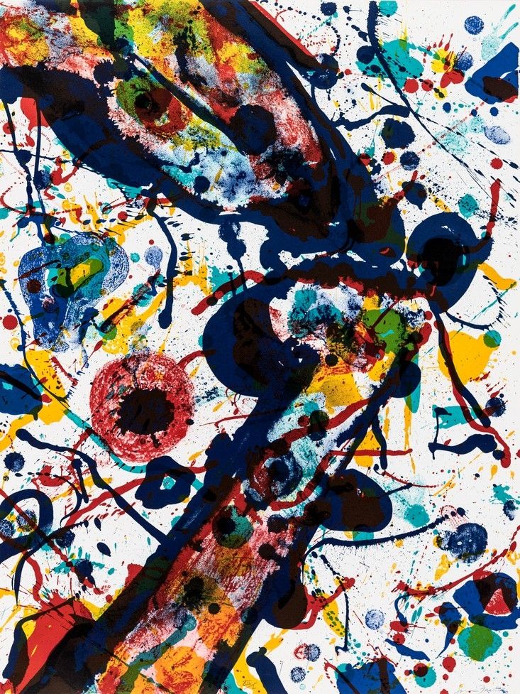 Литография Francis - Untitled (Poèmes dans le ciel) L 269