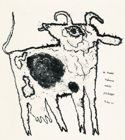 Литография Dubuffet - Vache belue dans une ville