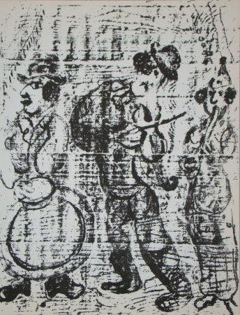 Литография Chagall - Vagabondes faire la musique