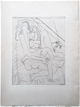 Гравюра Picasso - Valentine Penrose : DONS DES FÉMININES. Une très belle eau-forte originale (1951)