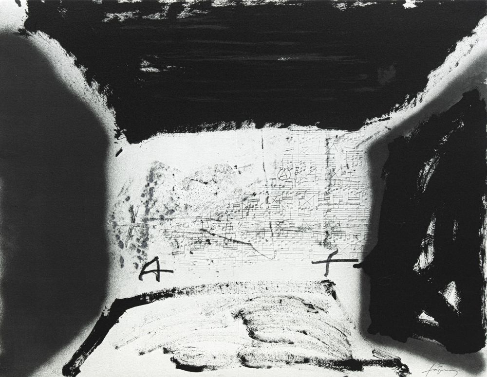 Литография Tàpies - Variation/thème musical 16 