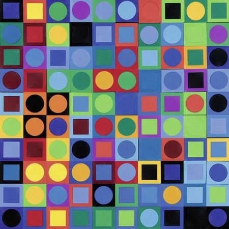 Литография Vasarely - Vasarely Planetary Folklore Participations N° 1