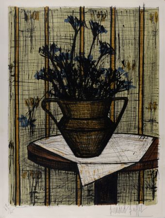 Литография Buffet - Vase de fleurs, 1964