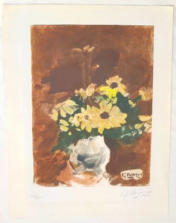 Офорт Braque - Vase de fleurs jaunes 