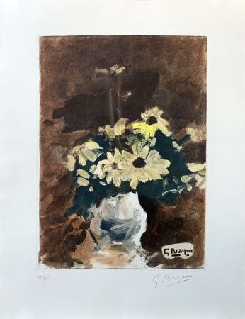Офорт Braque (After) - Vase de fleurs jaunes