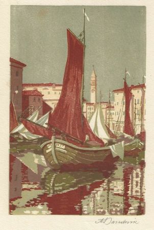 Линогравюра Baudnik - Venedig / Venice
