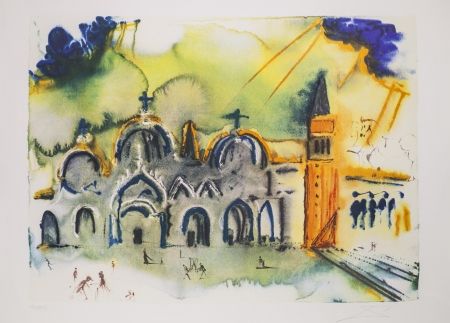 Литография Dali - Venise- La Basilique et le Campanille