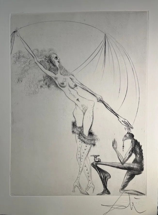 Гравюра Сухой Иглой Dali - Venus a la fourrure