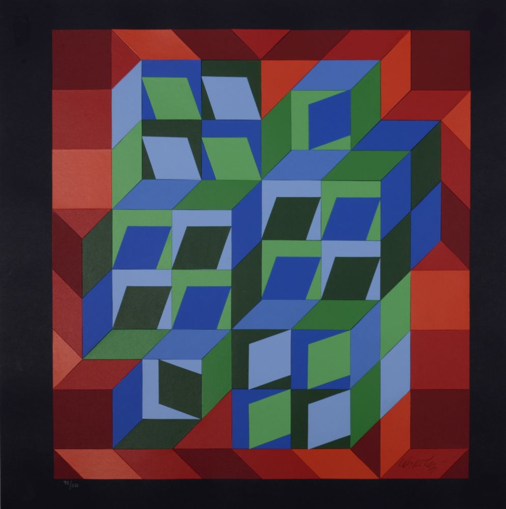 Литография Vasarely - Victor Vasarely (1906-1997) - Kinetic Composition, 1978 - Hand-signed & numbered!