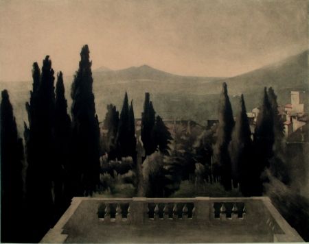 Mezzotint Ilsted - View from Villa D'Este