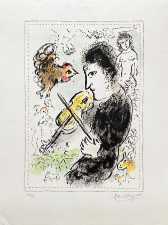 Литография Chagall - Violoniste au coq
