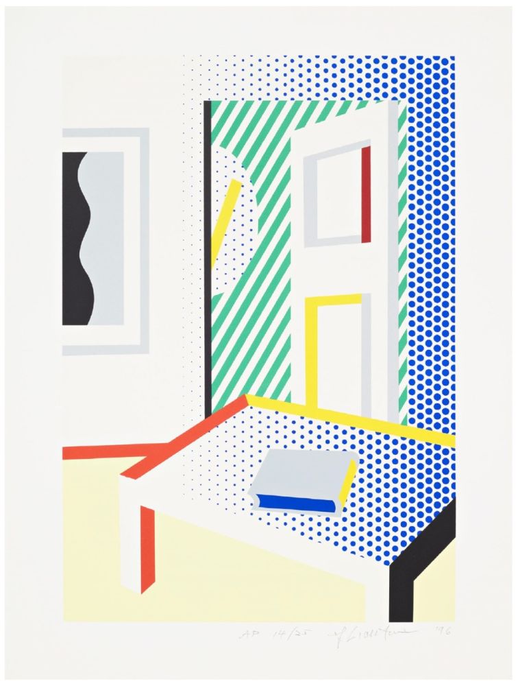 Сериграфия Lichtenstein - Virtual Interior with Book, 1996