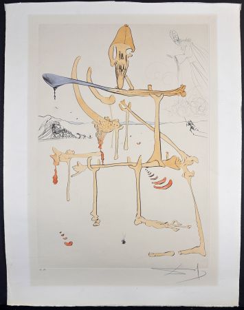 Гравюра Dali - Visions de Quevedo Paysage avec Squelette Landscape with Skeleton