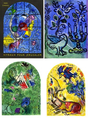 Иллюстрированная Книга Chagall - VITRAUX POUR JÉRUSALEM. Avec deux lithographies originales de Marc Chagall et 36 lithographies par Charles Sorlier (1962)