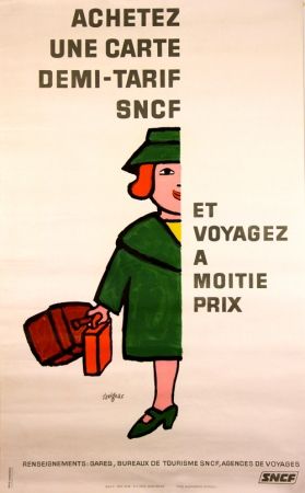 Литография Savignac - Vogagez à Moitié Prix