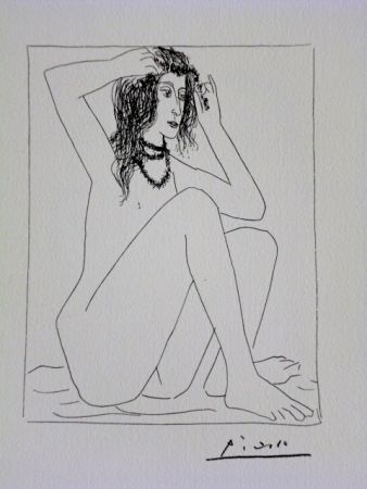 Литография Picasso - Vollard, Seated Nude Crowning Herself With Flowers