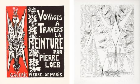 Офорт Lam - VOYAGE À TRAVERS LA PEINTURE. La première gravure de Wifredo Lam (numérotée et signée, 1946)