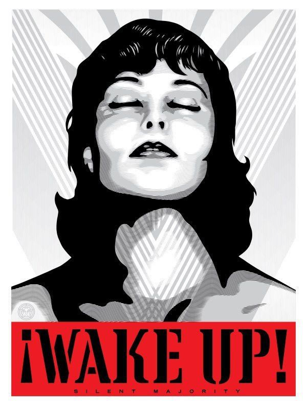 Сериграфия Fairey - Wake Up (White)